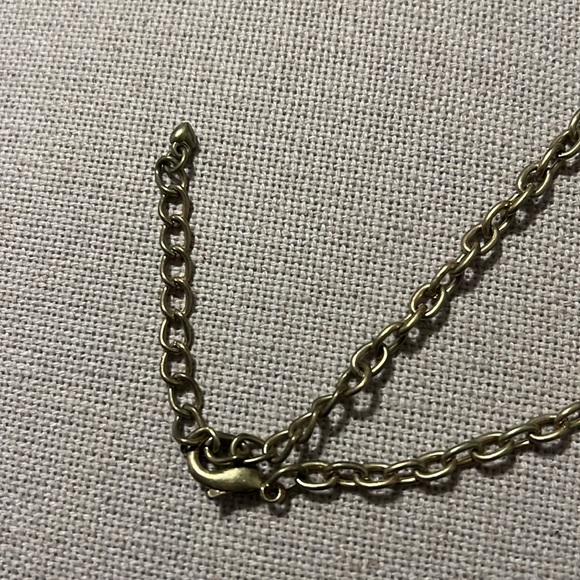 Gold-Tone Chain with Blue Rhinestones Necklace, Pristine Condition - Picture 5 of 6